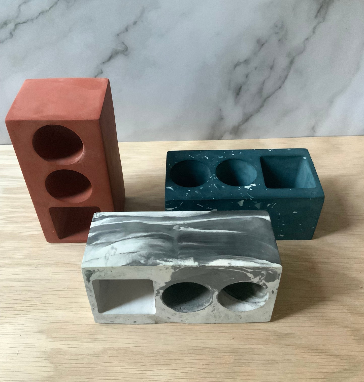 Terrazzo Modern Stone Bathroom Organizer | Terrazzo Concrete Gypsum decor
