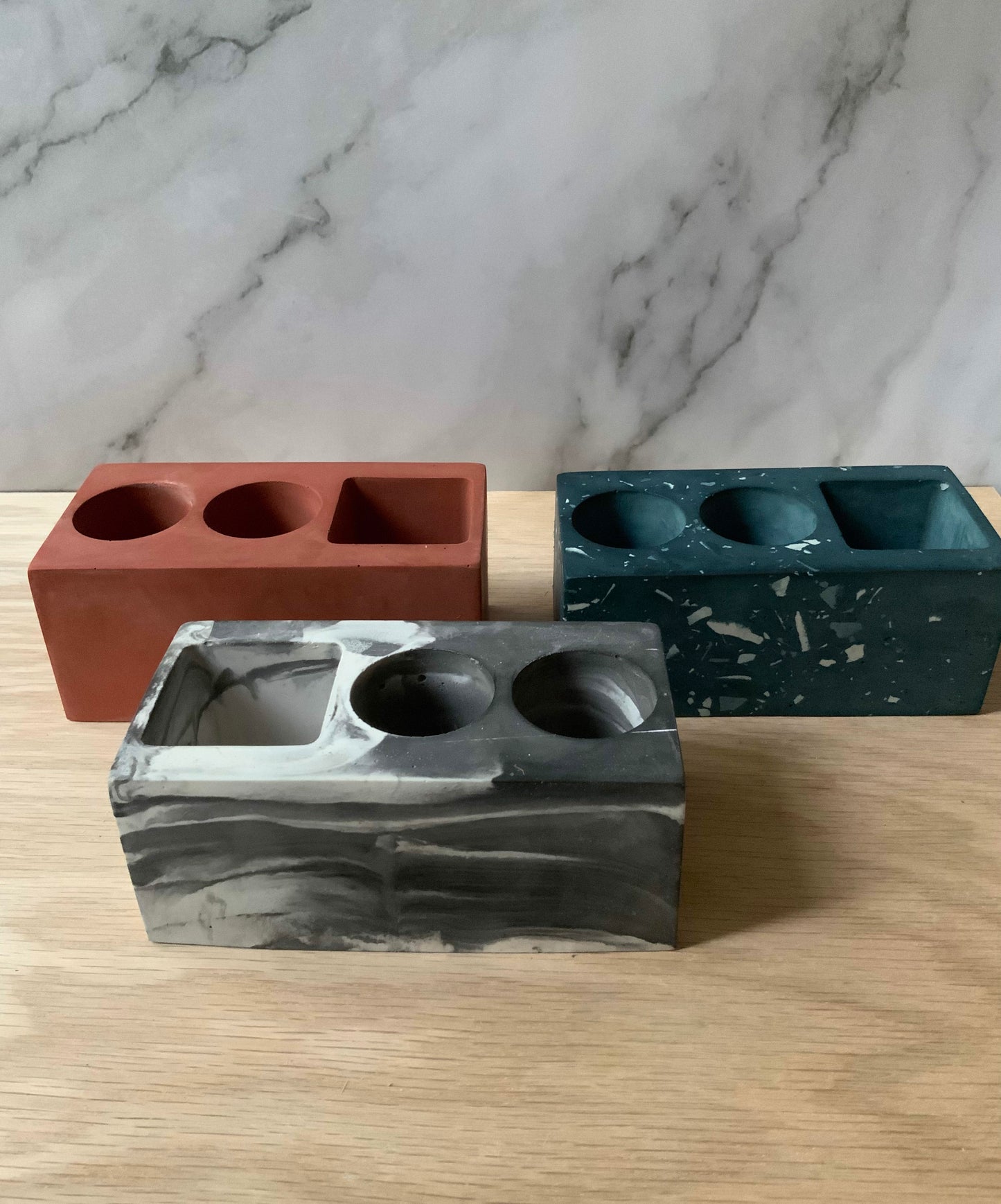 Terrazzo Modern Stone Bathroom Organizer | Terrazzo Concrete Gypsum decor