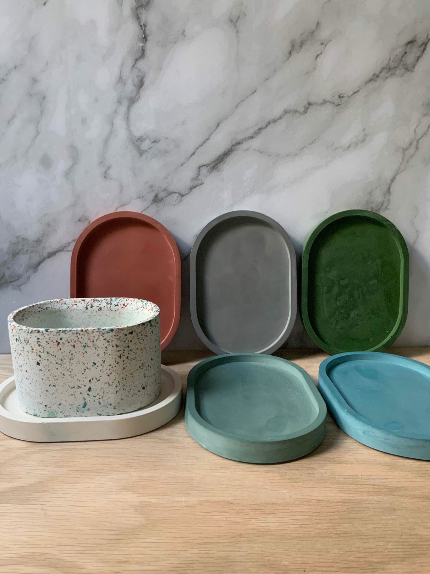 Concrete Oval Tray Small | candle tray | trinket tray modern