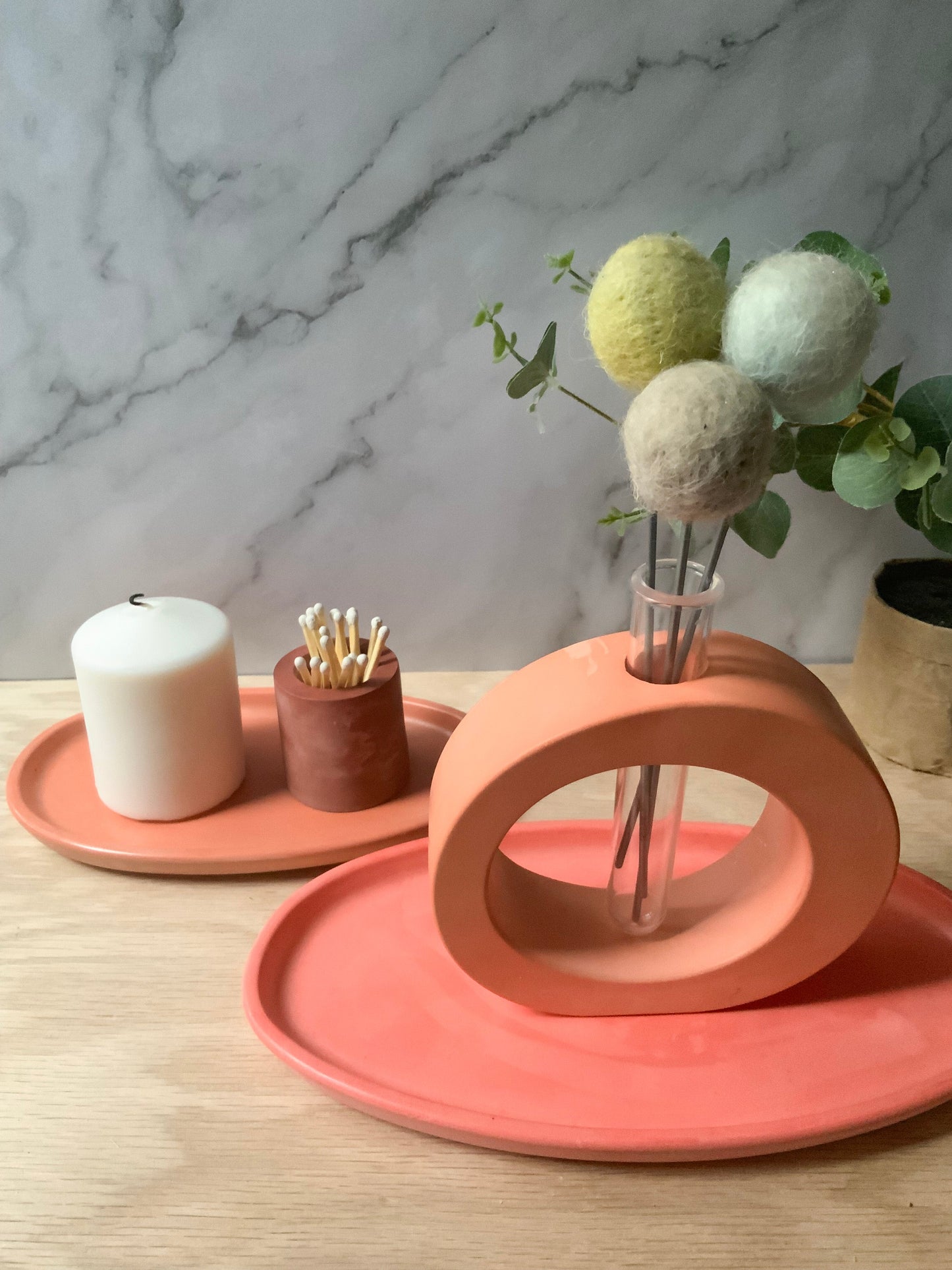 Personalized Concrete Oval Tray | candle catch all | Plant tray