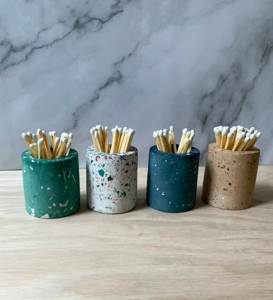 Terrazzo Match stick holder concrete | Minimalist match storage | Modern match striker