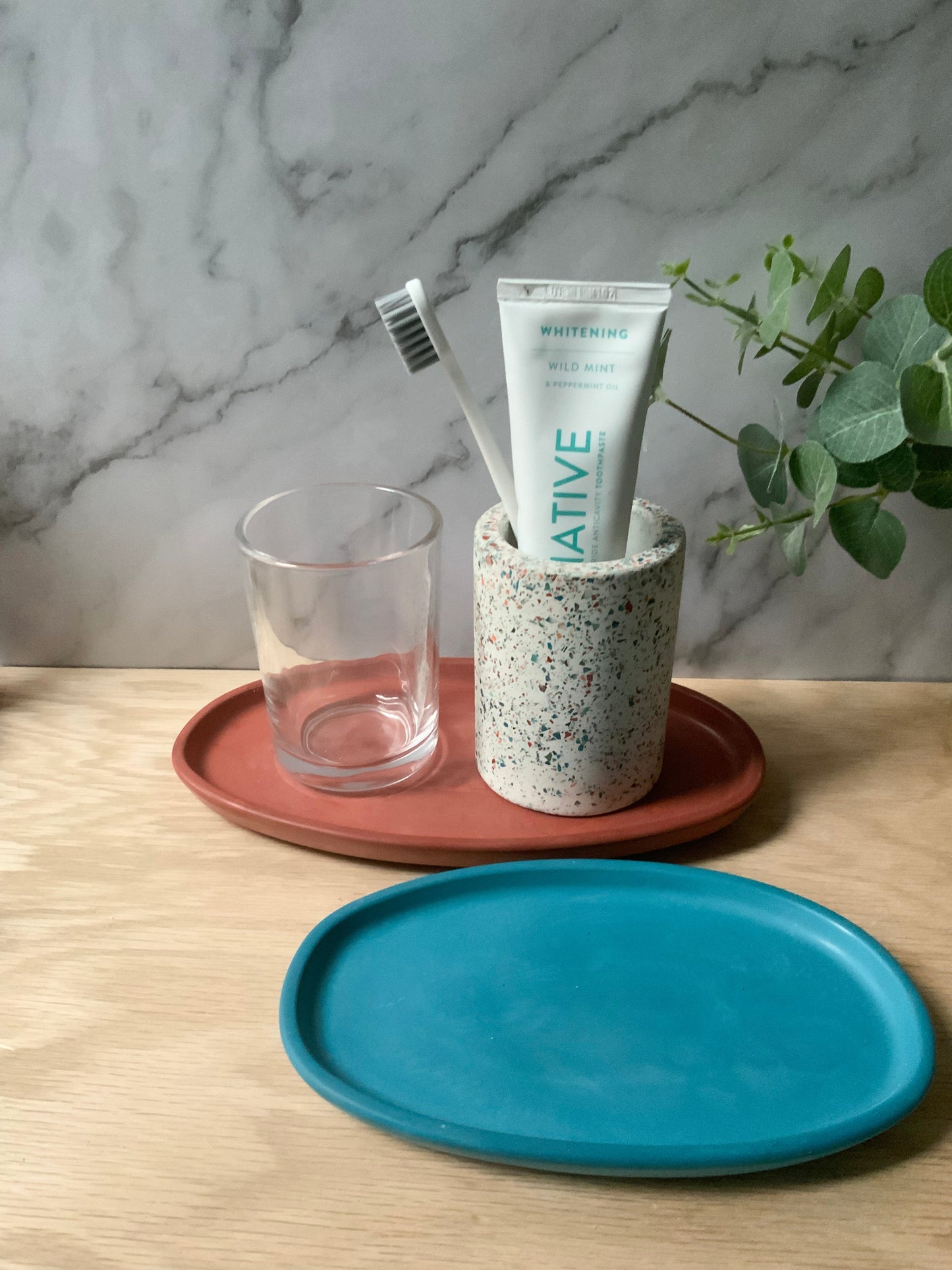 Personalized Concrete Oval Tray | candle catch all | Plant tray