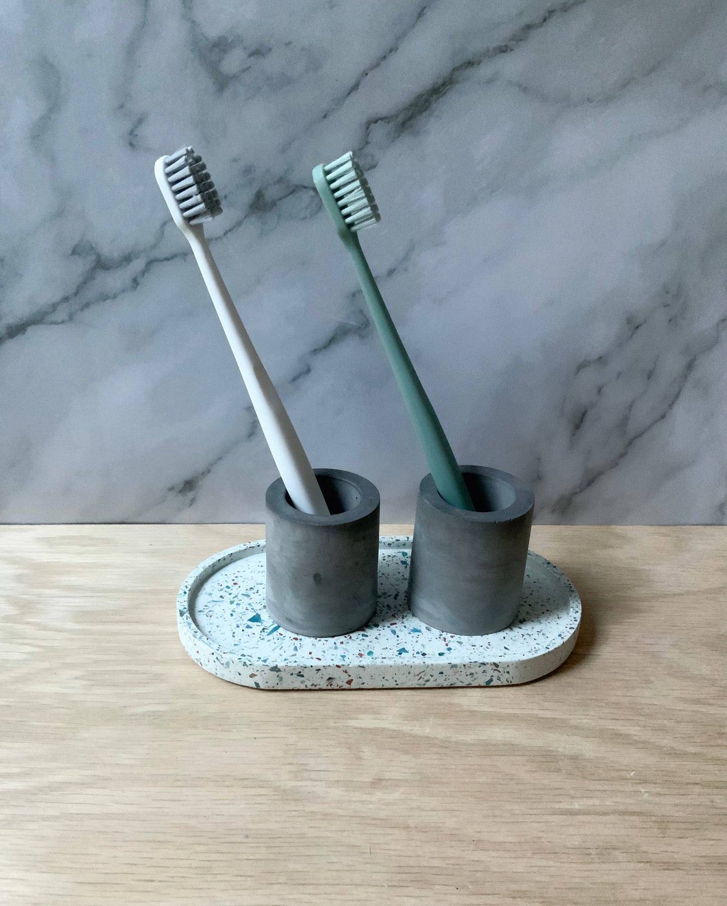 Toothbrush Holder | Modern Bathroom Accessories | Single Cement Toothbrush Stand | Razor Stand