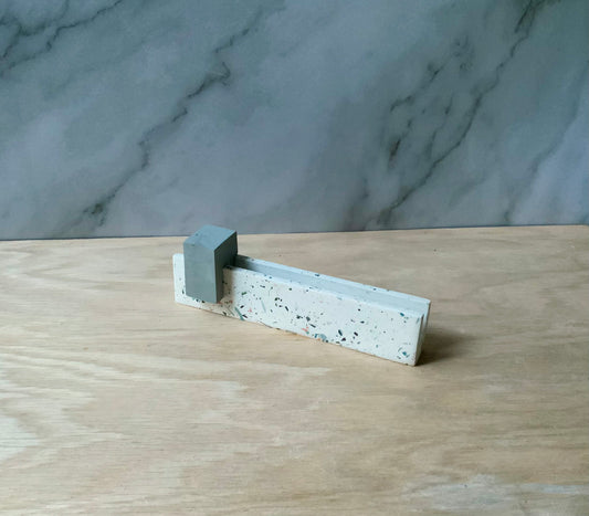 Terrazzo Business card Holder | photo stand set concrete stone | Modern picture frame cement