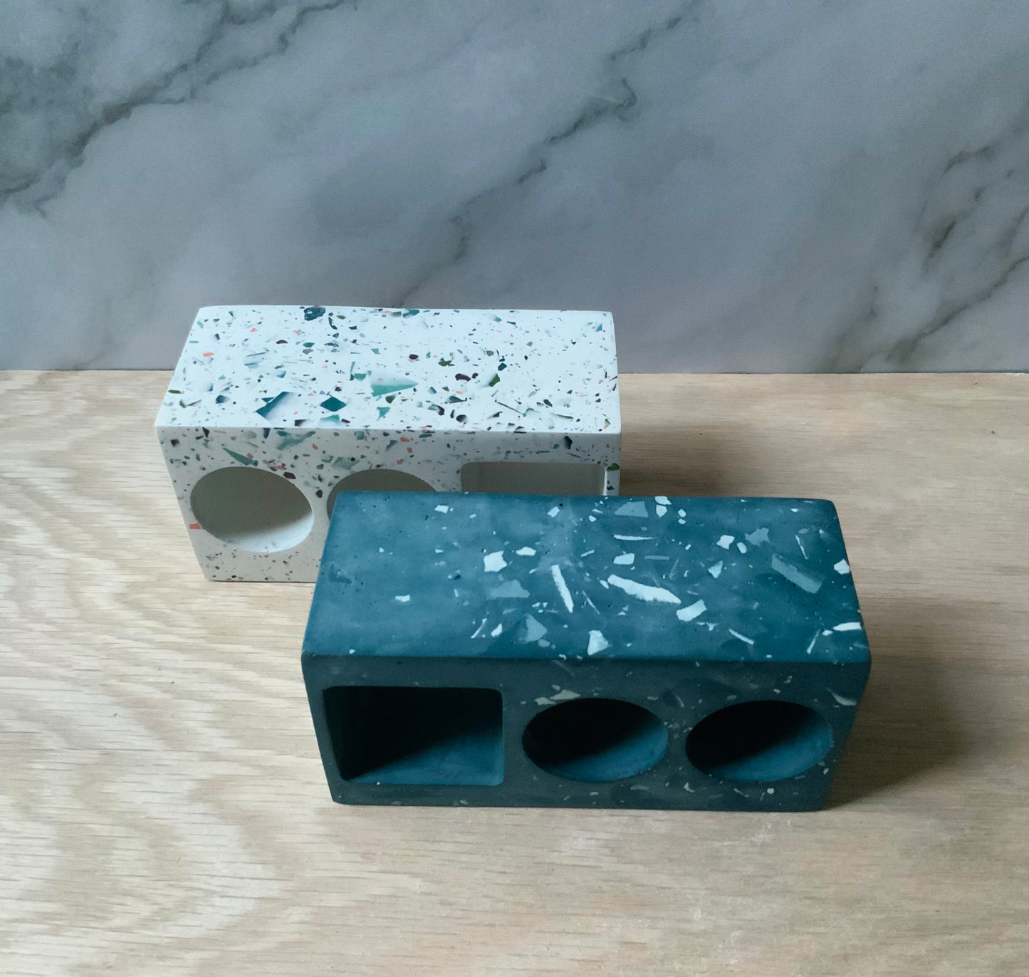 Terrazzo Modern Stone Bathroom Organizer | Terrazzo Concrete Gypsum decor