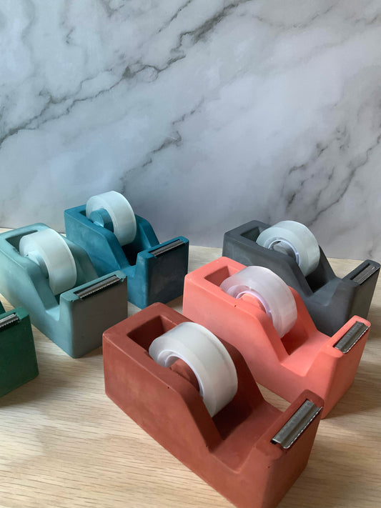 Cement Tape Dispenser | Modern Industrial Office Decor | Unique Concrete Desk Accessory | Stylish and Functional Tape Holder | Office Gift
