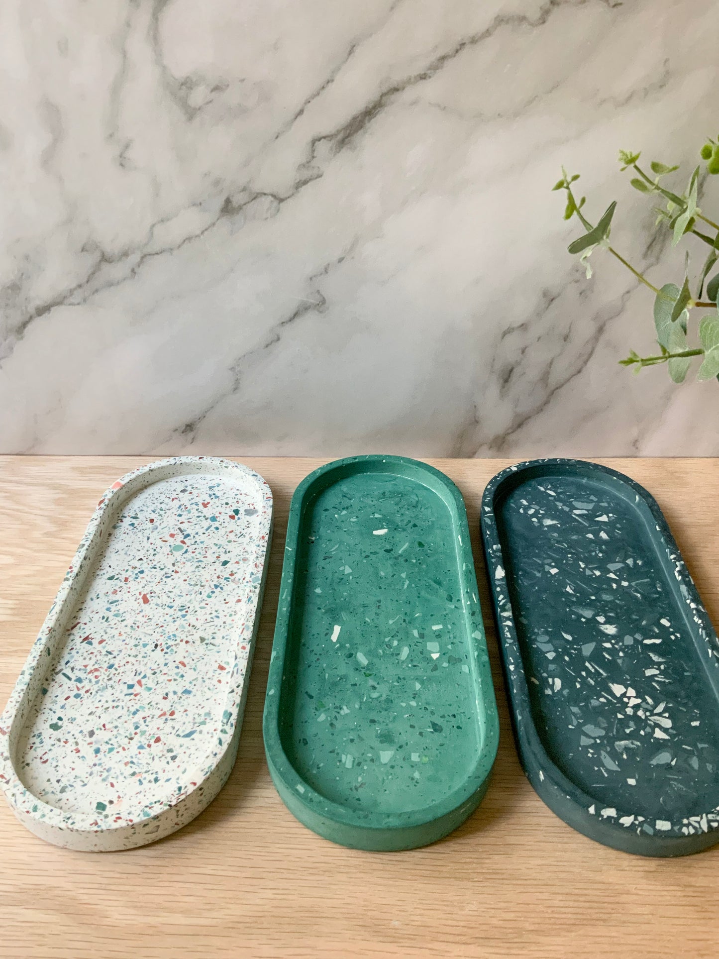 Terrazzo Oval Catch-all Tray Large | Decorative Tray | Pill tray home decor