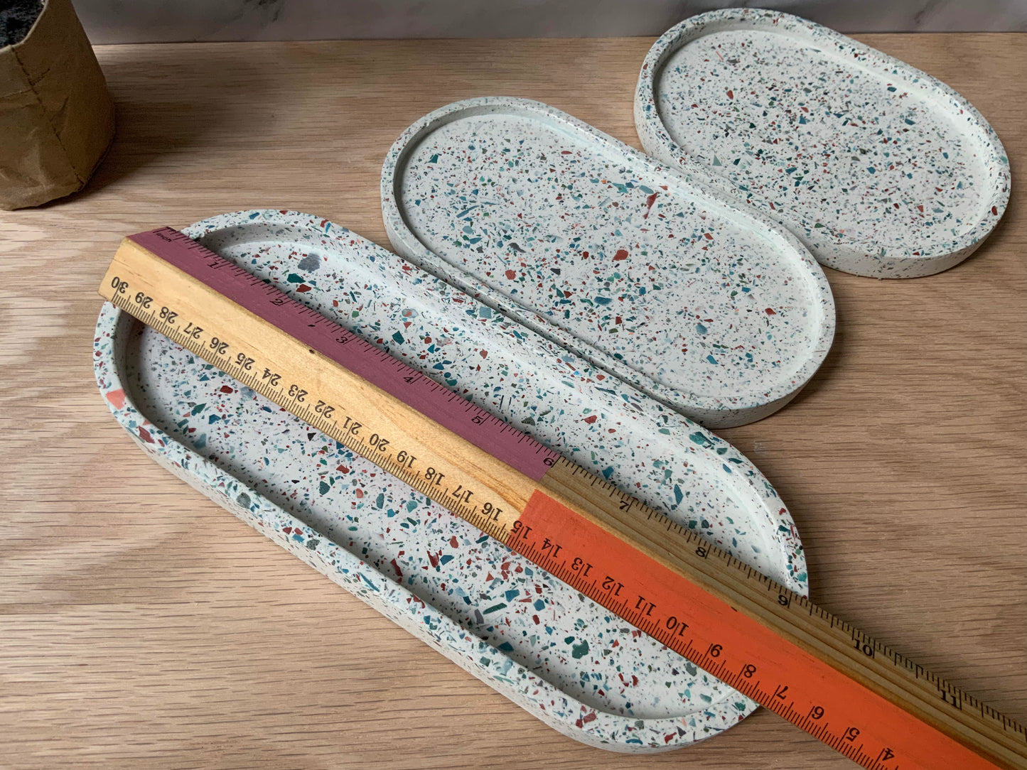 Terrazzo Oval Catch-all Tray Large | Decorative Tray | Pill tray home decor