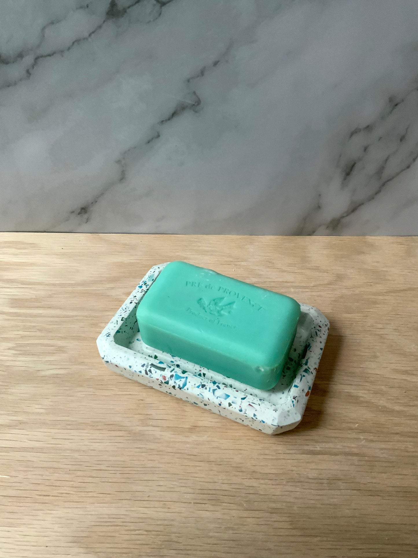 Terrazzo Stone Soap Dish | modern bathroom decor