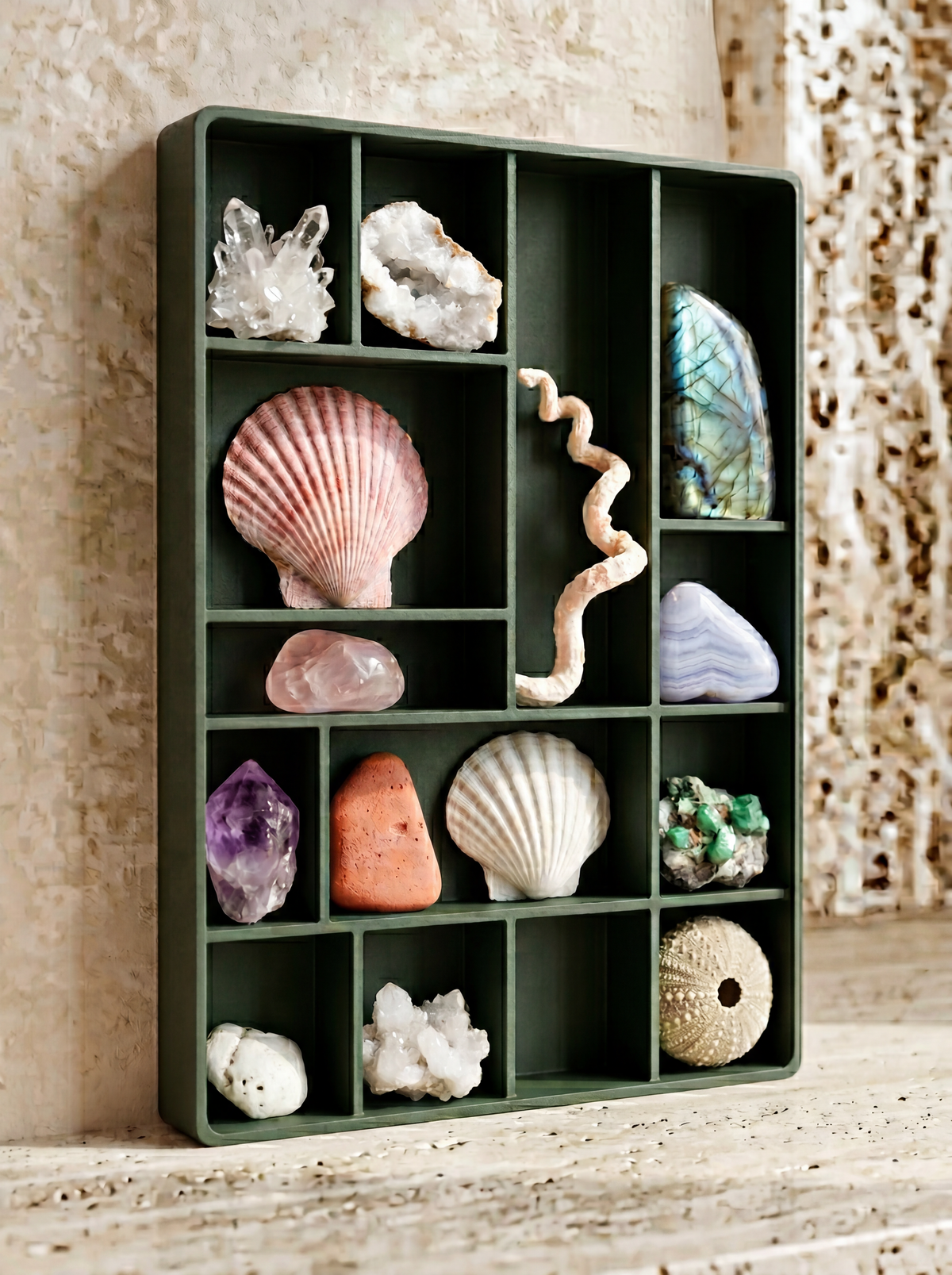 3D Printed Curio Shelf | Miniature Display Shelf for Collectibles | Shadow Box Wall Decor