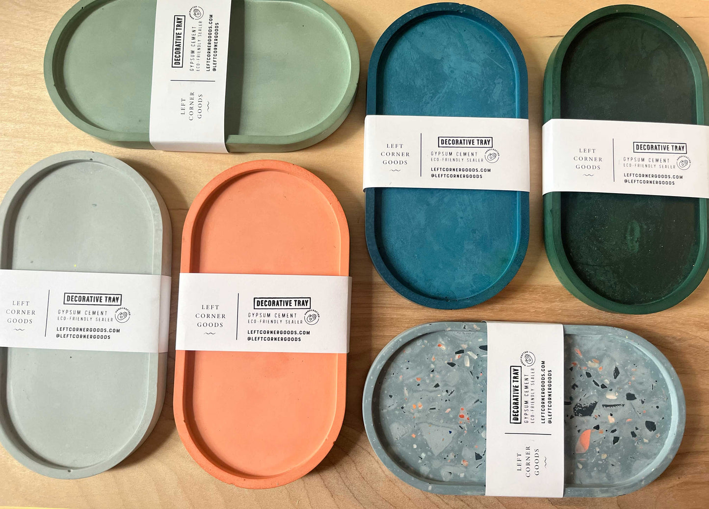 Personalized Concrete Oval Tray | candle tray | trinket tray modern
