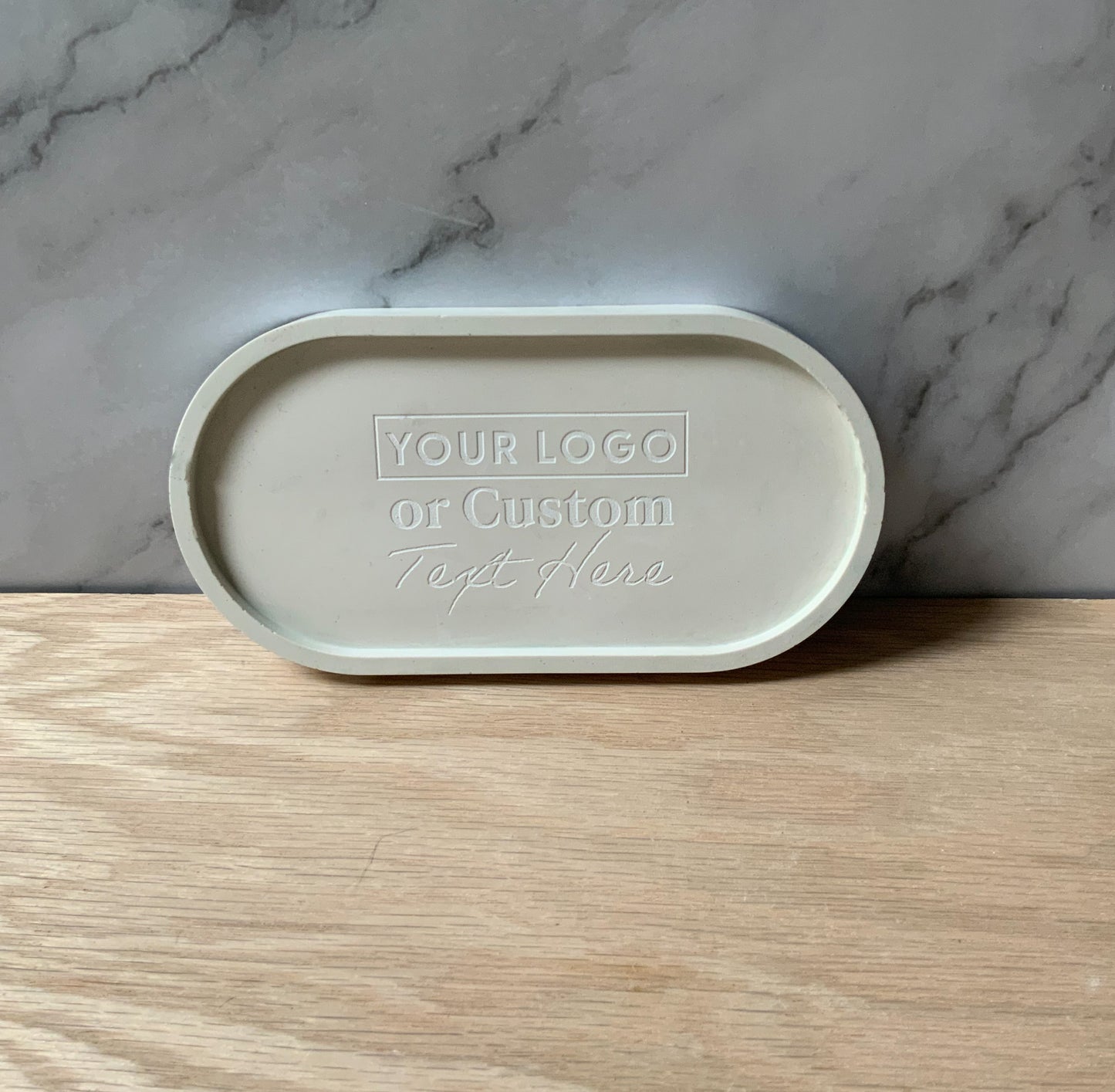 Personalized Concrete Oval Tray | candle tray | trinket tray modern