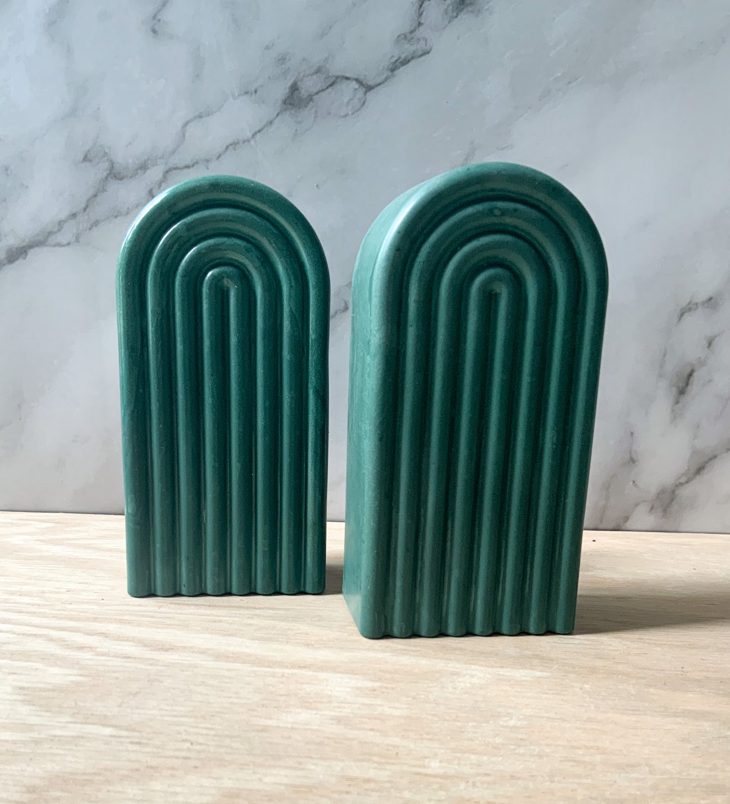 Colorful Cement Arch Bookend Set for Modern Homes and Minimalist Decor