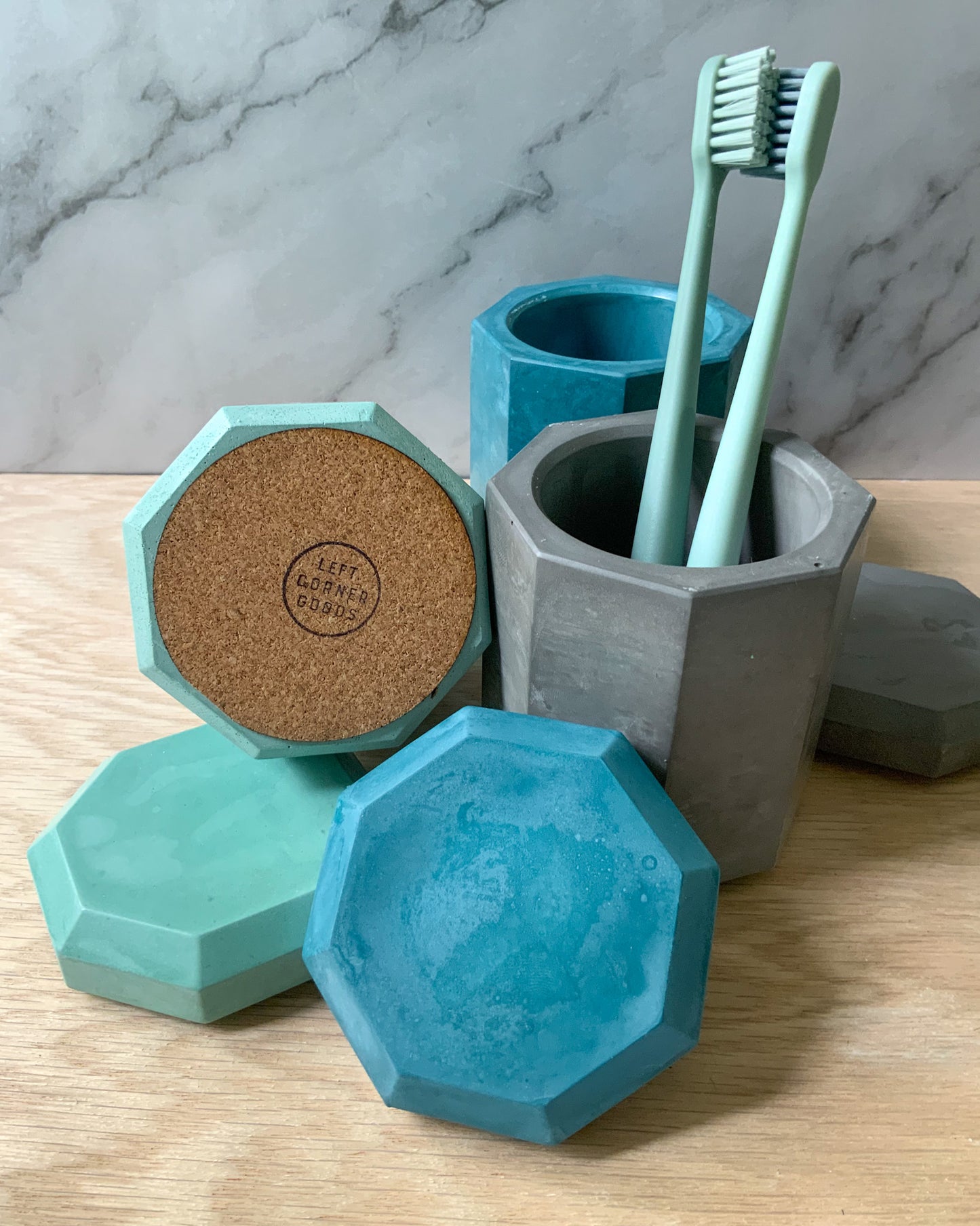 Storage Container stone | Gypsum Cement bathroom organizer | Jewelry Storage | Concrete Jar With Lid | Cotton pad storage