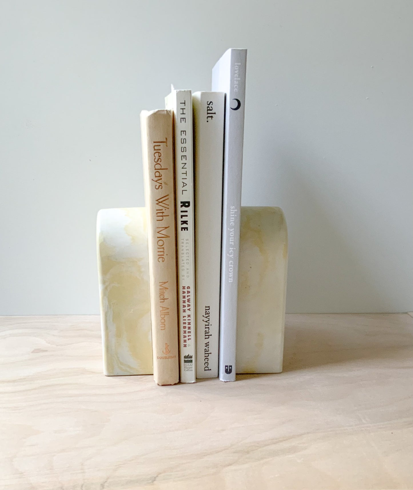 Modern Minimal Black And White Marble Arch Bookend Set For Home Decor