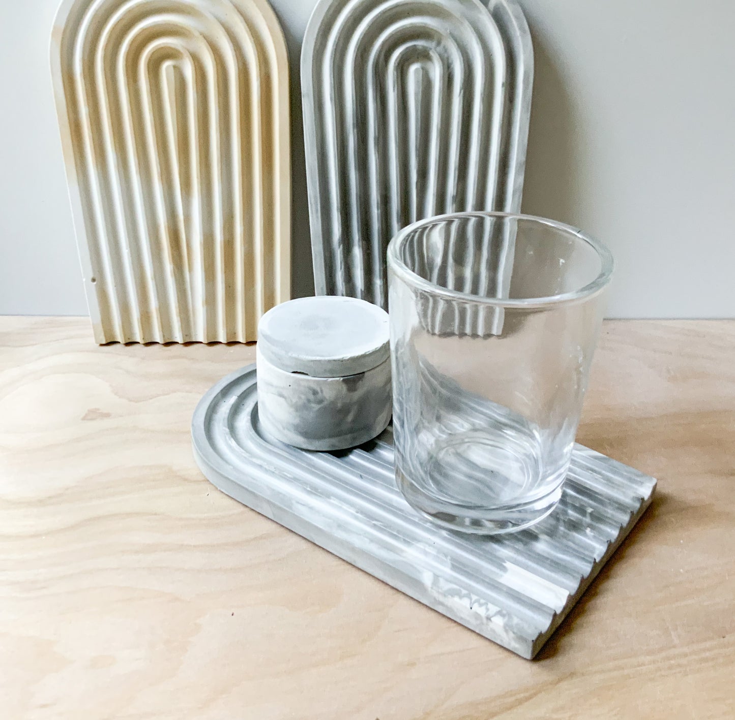 Marble Concrete Stone Arch Tray