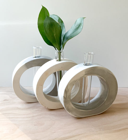 Modern Marble Cement Propagation Vase for Home Decor