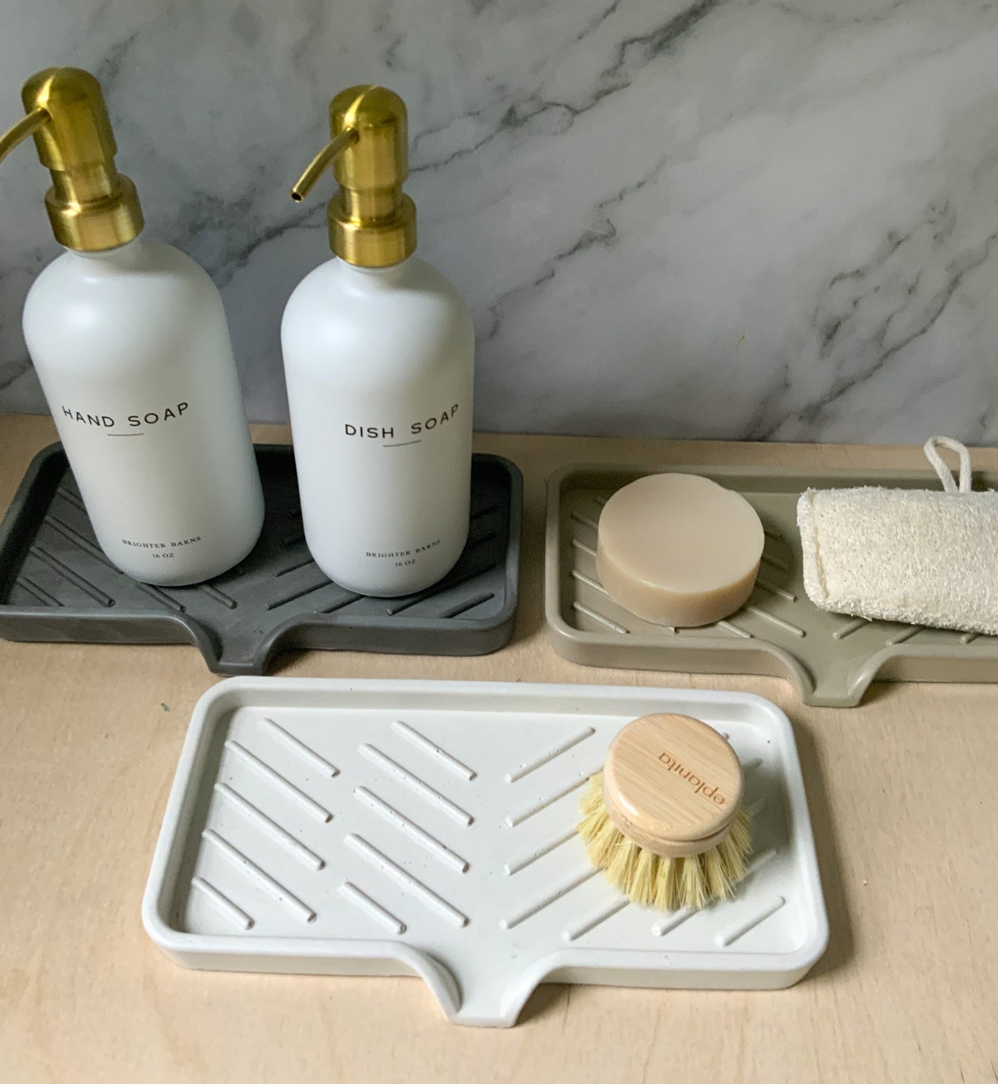 Colorful Concrete Stone Soap Dish with Drainage for Bathroom or Kitchen