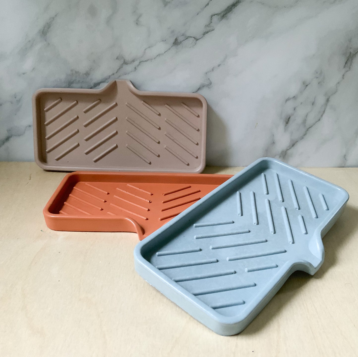 Colorful Concrete Stone Soap Dish with Drainage for Bathroom or Kitchen