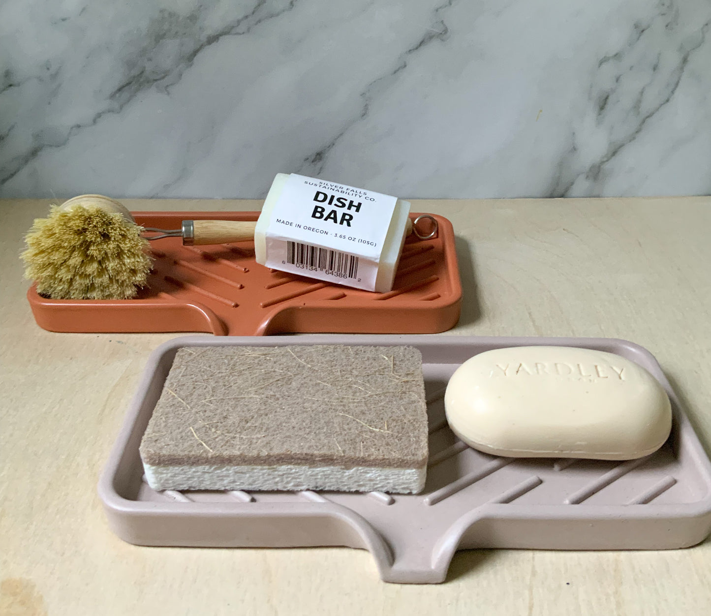 Colorful Concrete Stone Soap Dish with Drainage for Bathroom or Kitchen