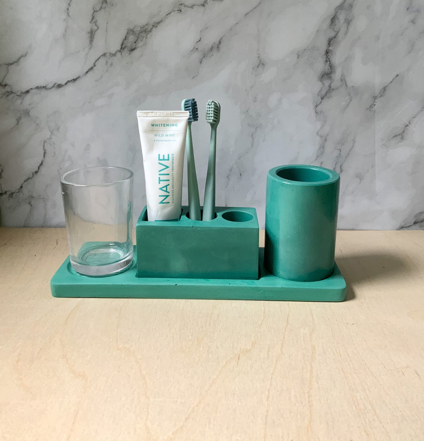 Stone Bathroom Organization Set | Minimal concrete decor