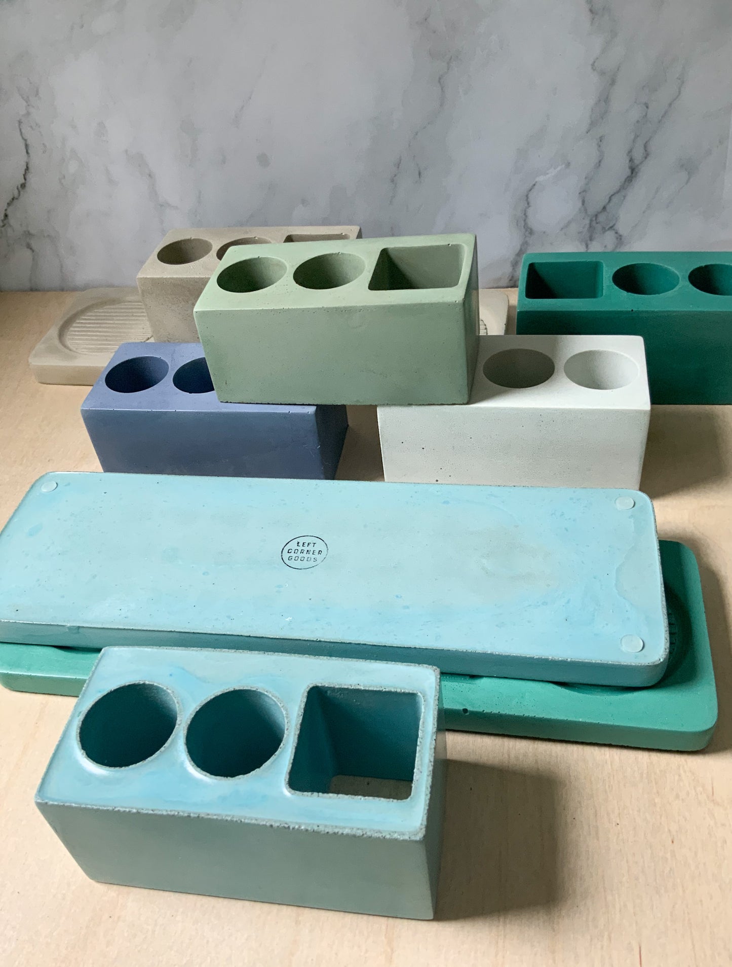 Stone Bathroom Organization Set | Minimal concrete decor