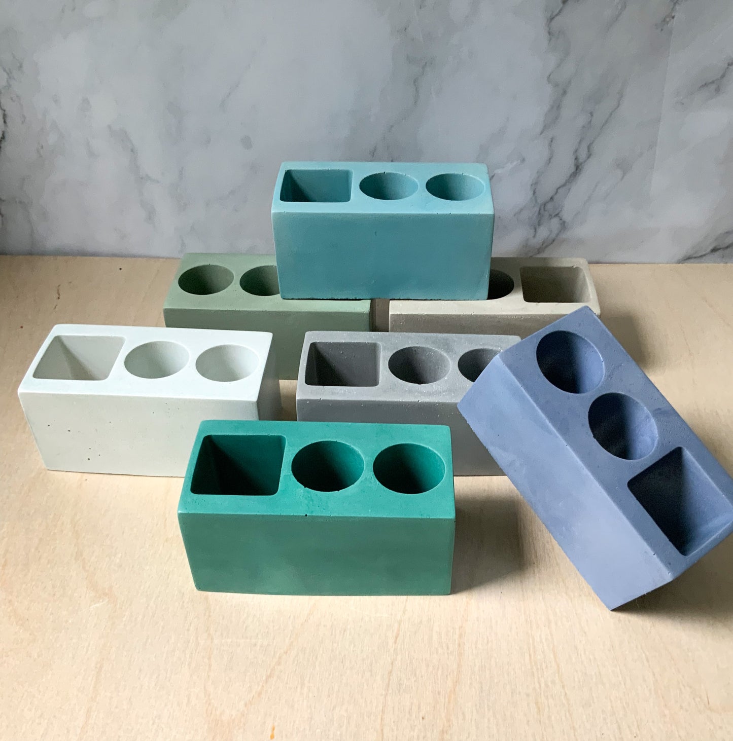 Stone Bathroom Organization Set | Minimal concrete decor