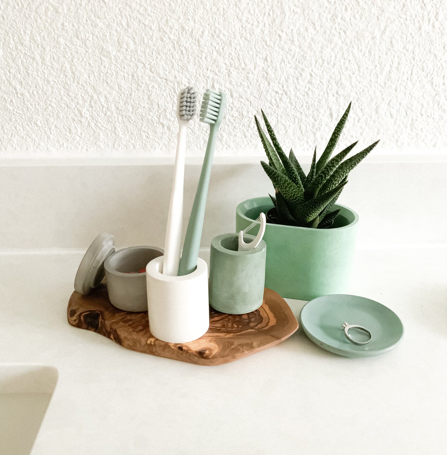 Storage Container | Gypsum Cement Pinch Pot | Jewelry Storage