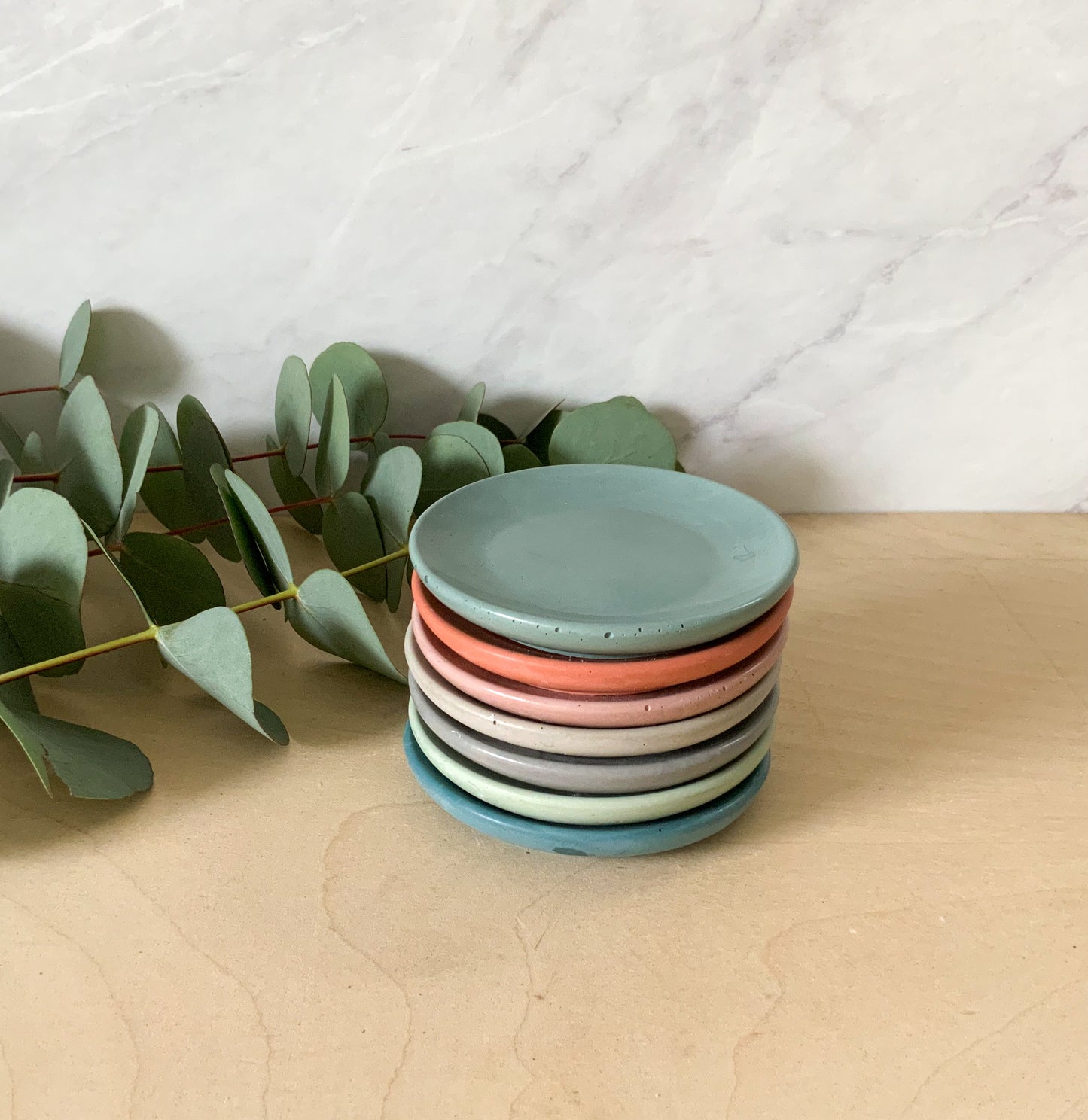Small Handmade Concrete Ring Dish - Minimalist Catchall Tray, Teabag Holder & Jewelry Plate for Home Organization