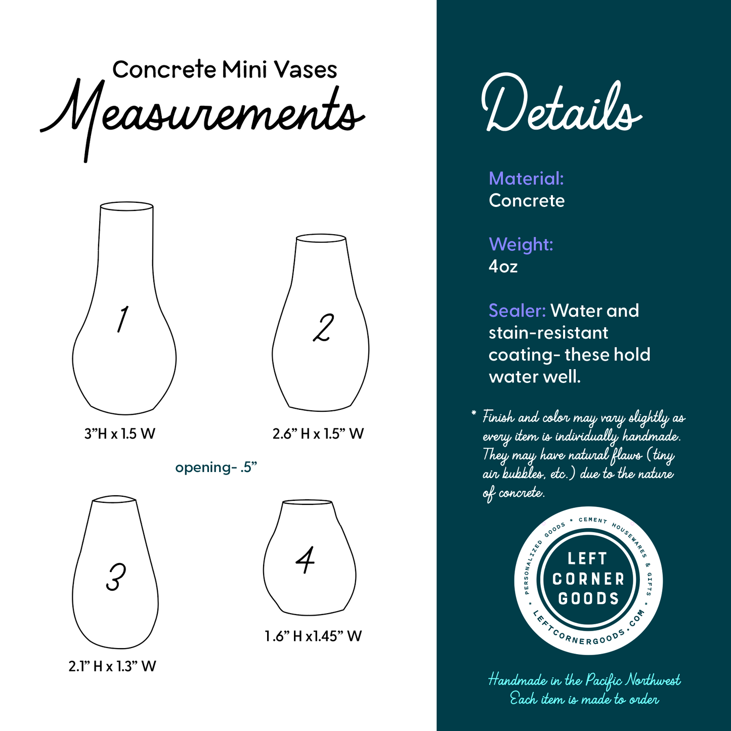 Mini Vase set of 4