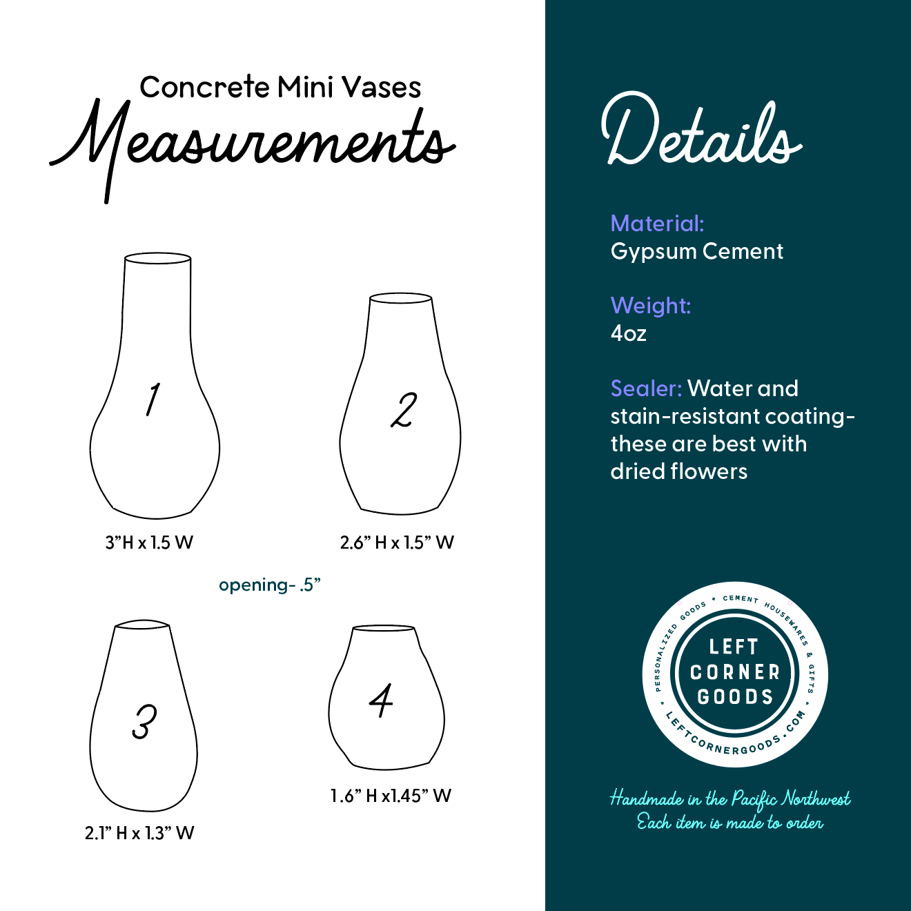 Miniature Bud Vases Terrazzo | Gypsum Cement | Small Flower Vases | Air Plant Holders | Concrete home decor