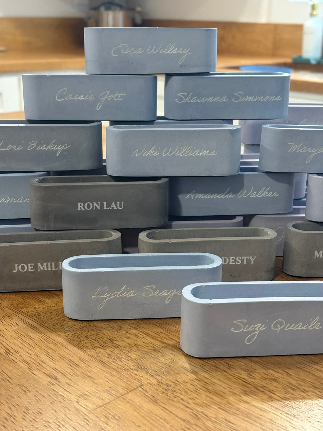 Elevate Your Desk with Handmade Personalized Concrete Business Card Holders