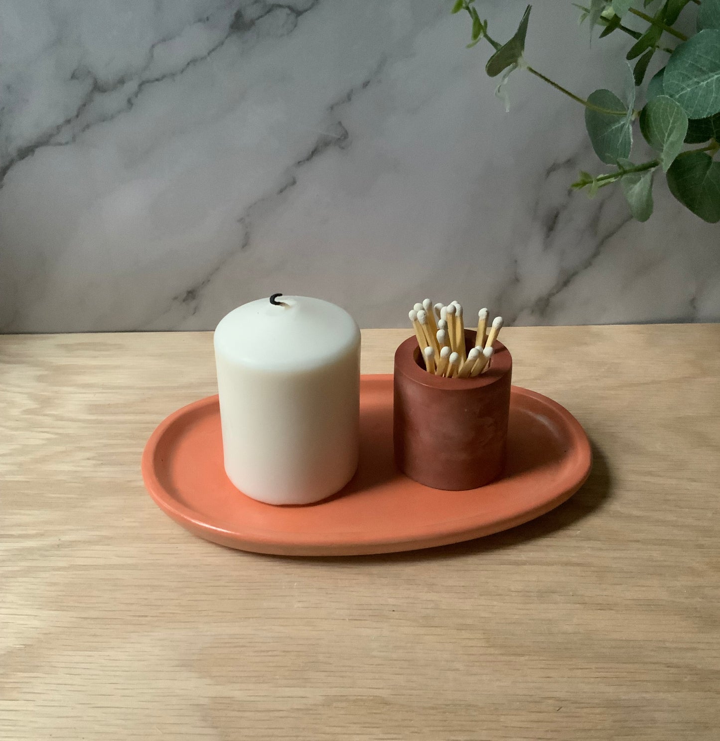 Concrete Oval Tray | candle catch all | Plant tray