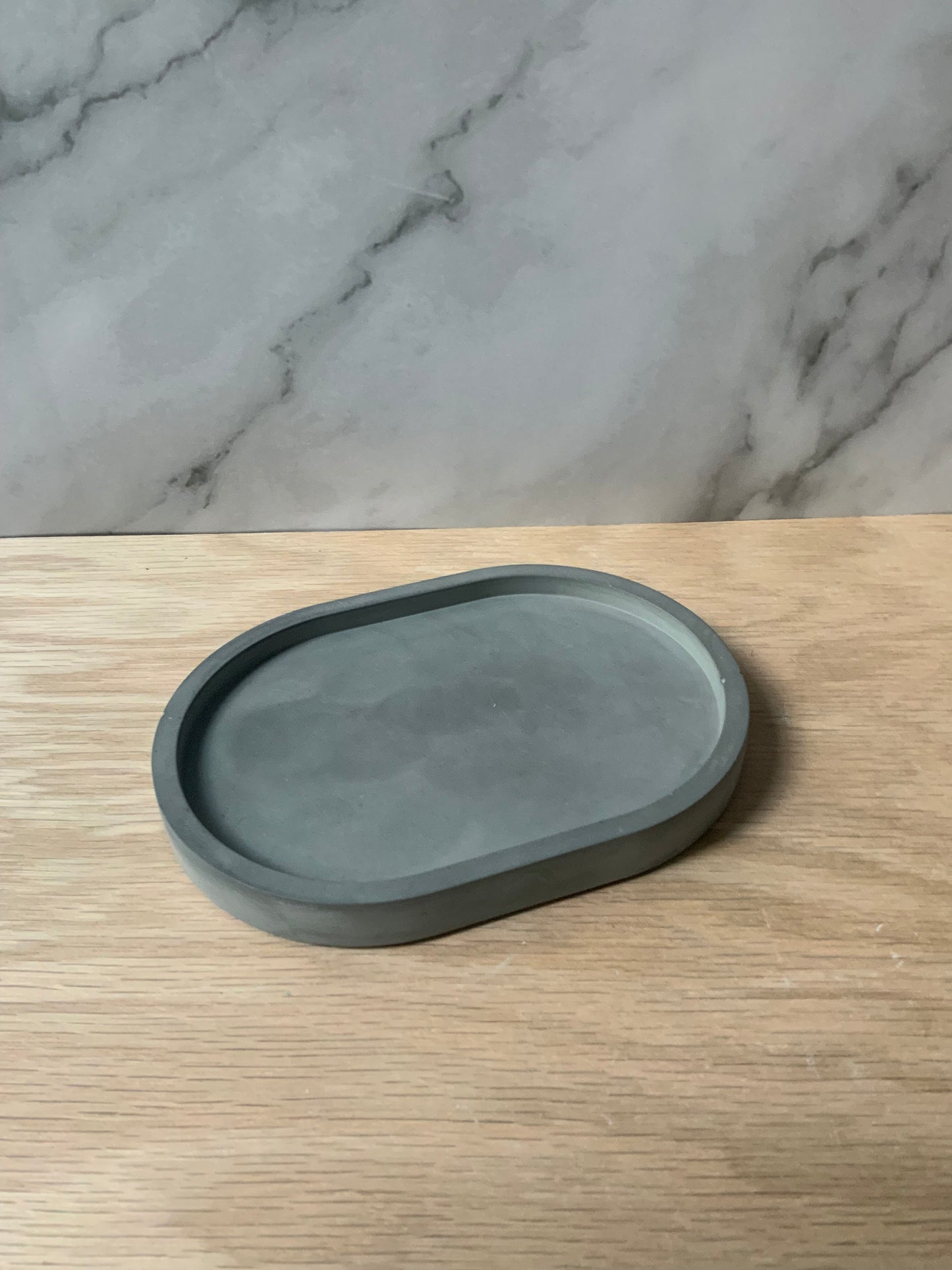 Concrete Oval Tray | candle catch all | Plant tray | Cement pill tray