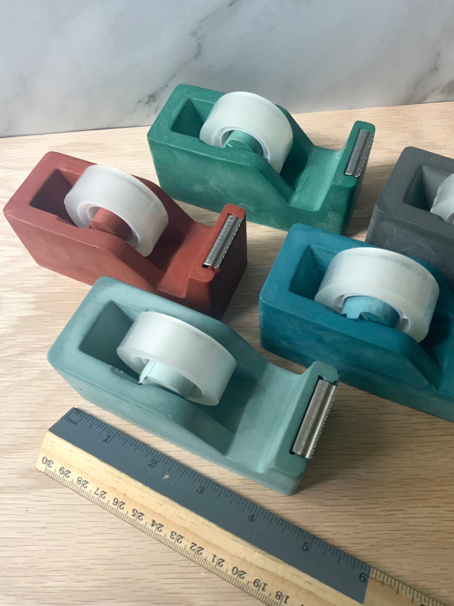 Cement Tape Dispenser | Modern Industrial Office Decor | Unique Concrete Desk Accessory | Stylish and Functional Tape Holder | Office Gift