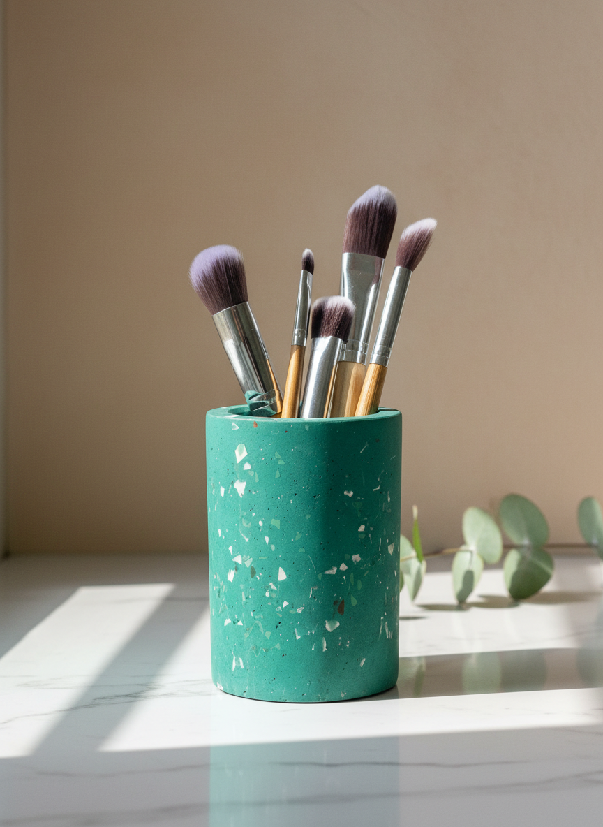 Terrazzo Storage Cup Pen Pot | Modern Desk Storage | Bathroom Storage | Concrete home decor | Bath accessories
