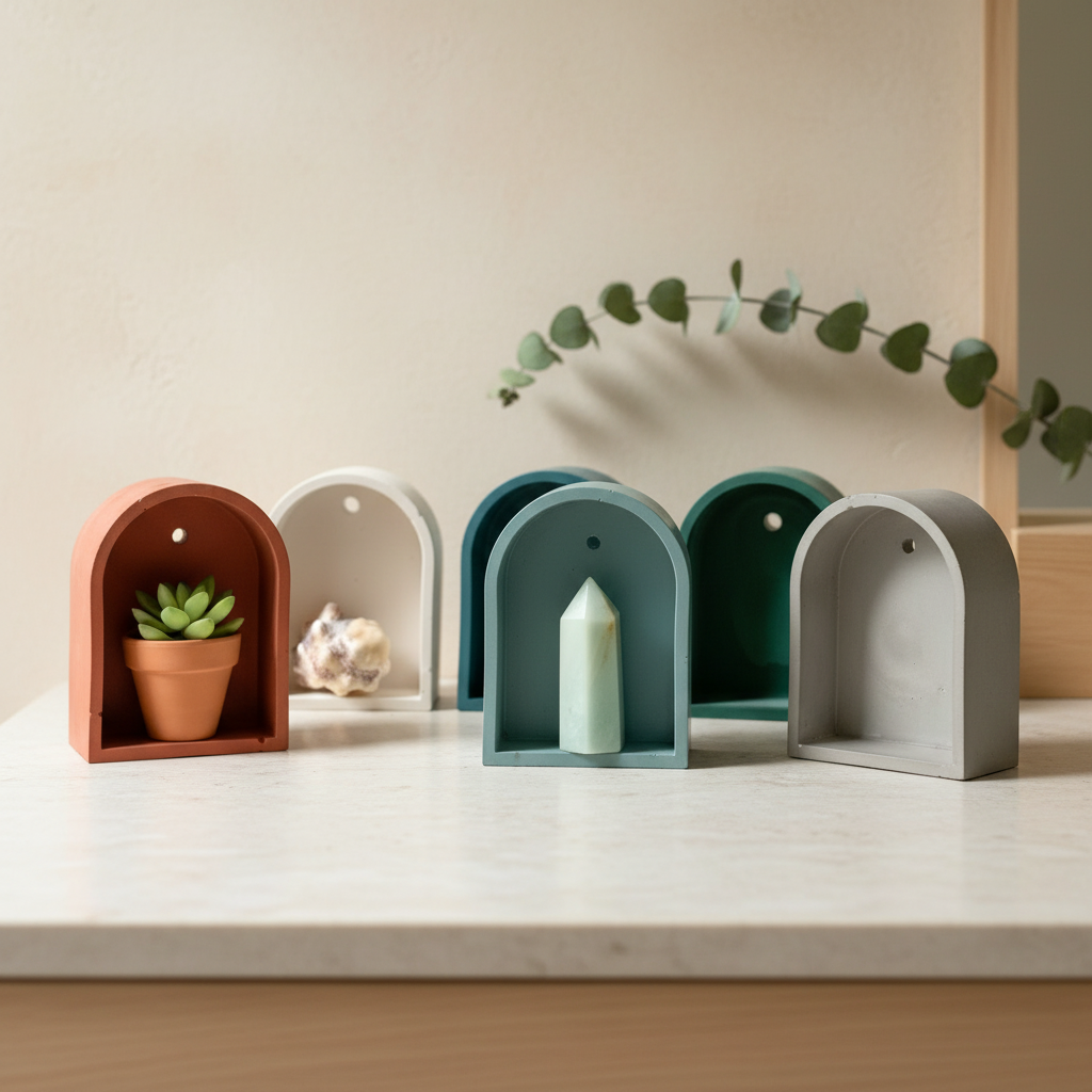 Mini Trinket shelf arch | Curio Nordic shelf | Modern wall decoration | Miniature storage | Arch shelf for wall