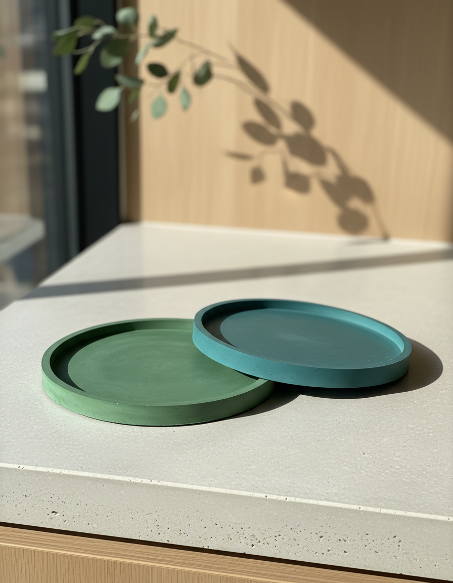 Lazy Susan Turntable round 7" | Cement home decor | Circular Tray for kitchen