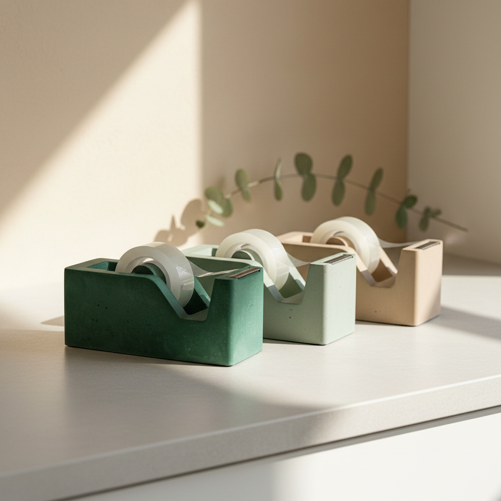 Cement Tape Dispenser | Modern Industrial Office Decor | Unique Concrete Desk Accessory | Stylish and Functional Tape Holder | Office Gift