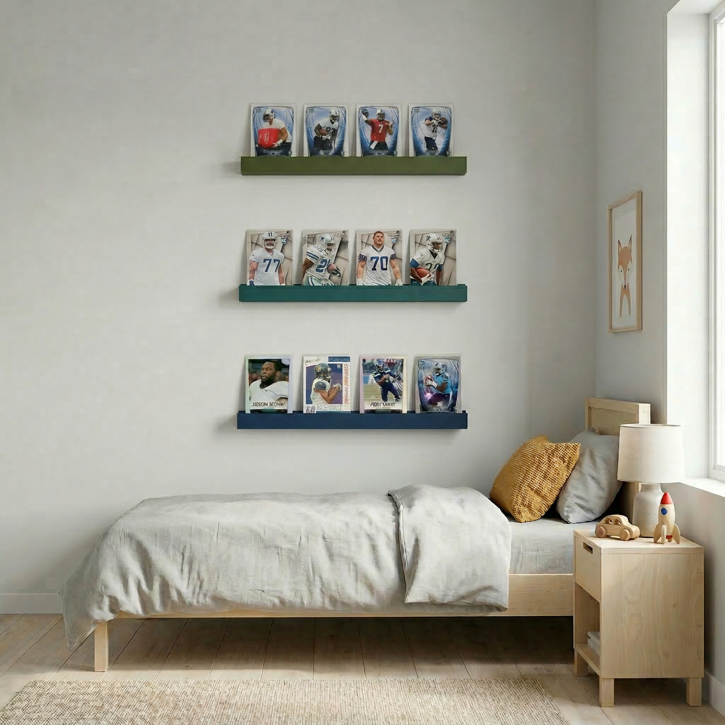 Modular Picture Ledge Shelf - 12 Inch Interlocking Wall Display Rail for Photo Gallery Art