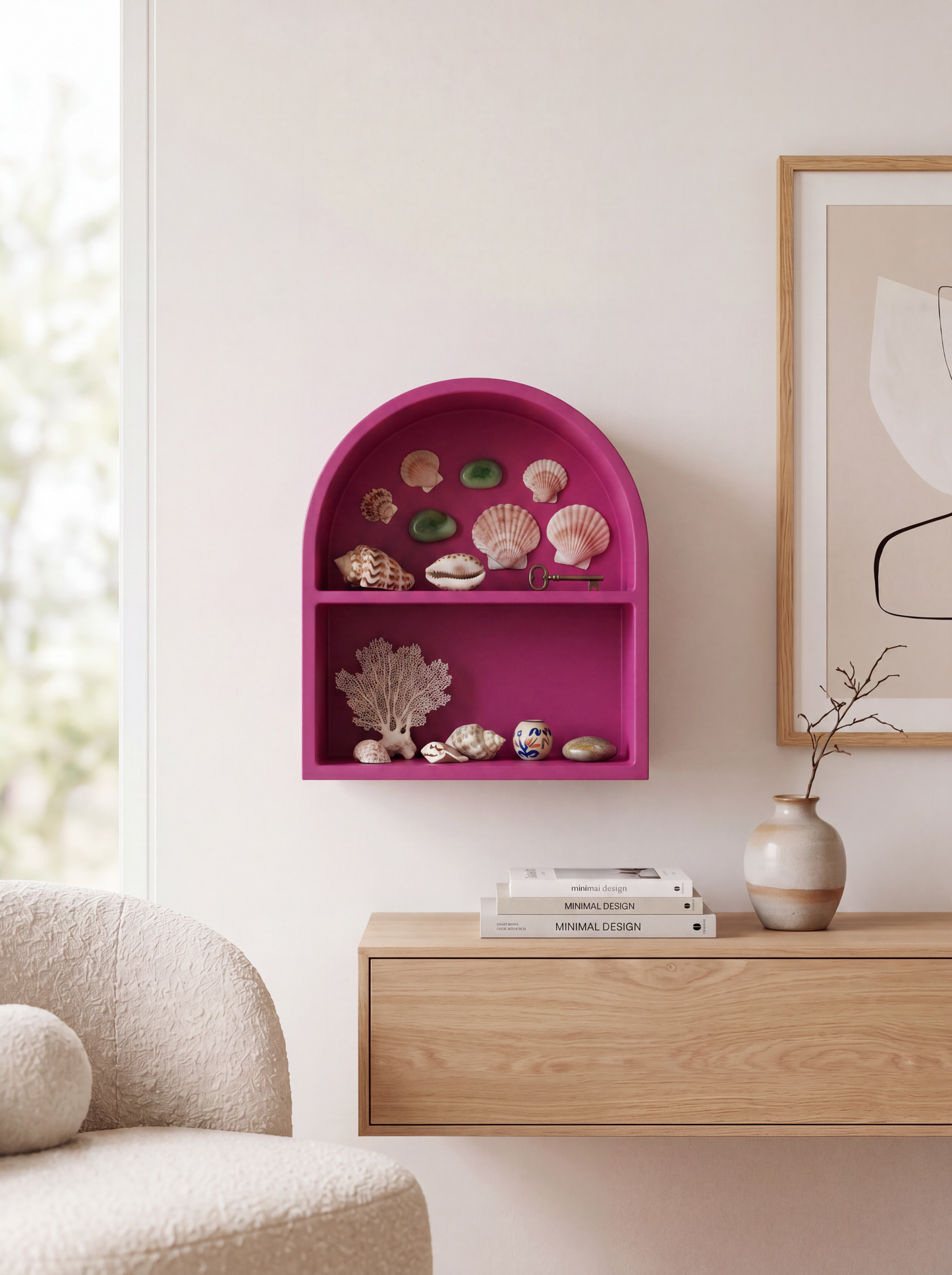 Arch Display Shelf | Floating Curio Shelf | 3D Printed Modern Home Accent