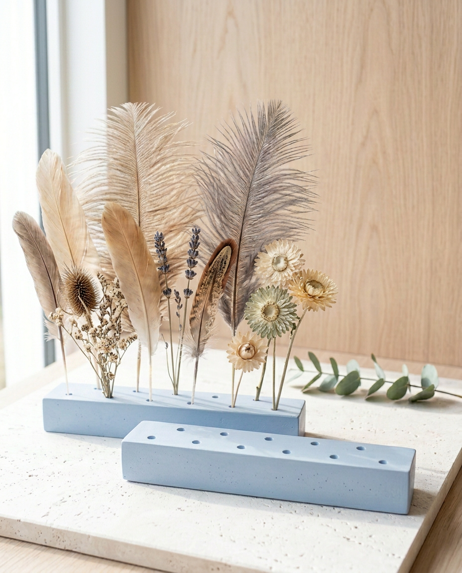 Concrete Dried Flower or Feather Display Bar