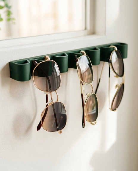 Sunglasses Holder Wall Mount, 3D Printed Glasses Organizer, Wall Mounted Eyewear Rack
