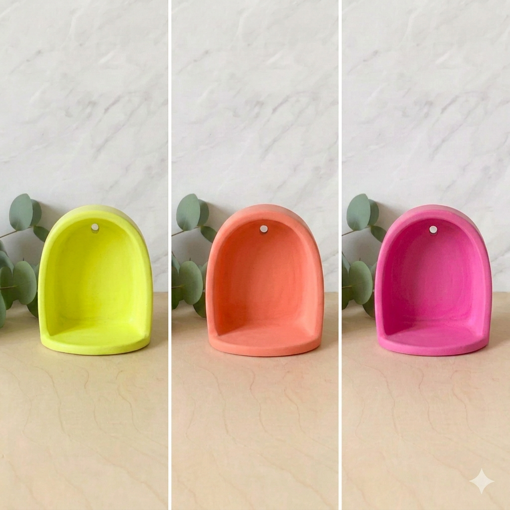 Neon Wall Niche Shelf - Mini Altar Arch for Crystals, Air Plants & Trinkets