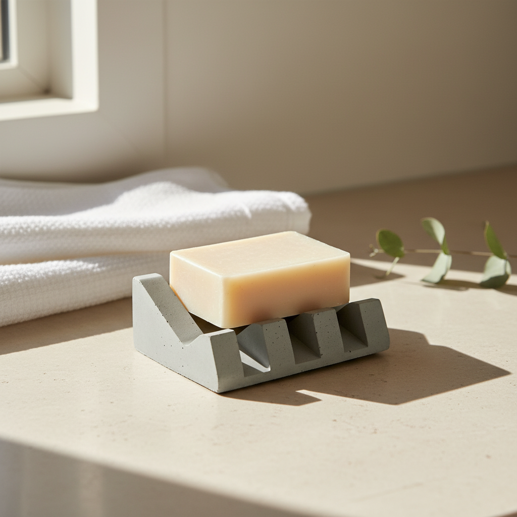 Upright Colorful Concrete Soap Dish