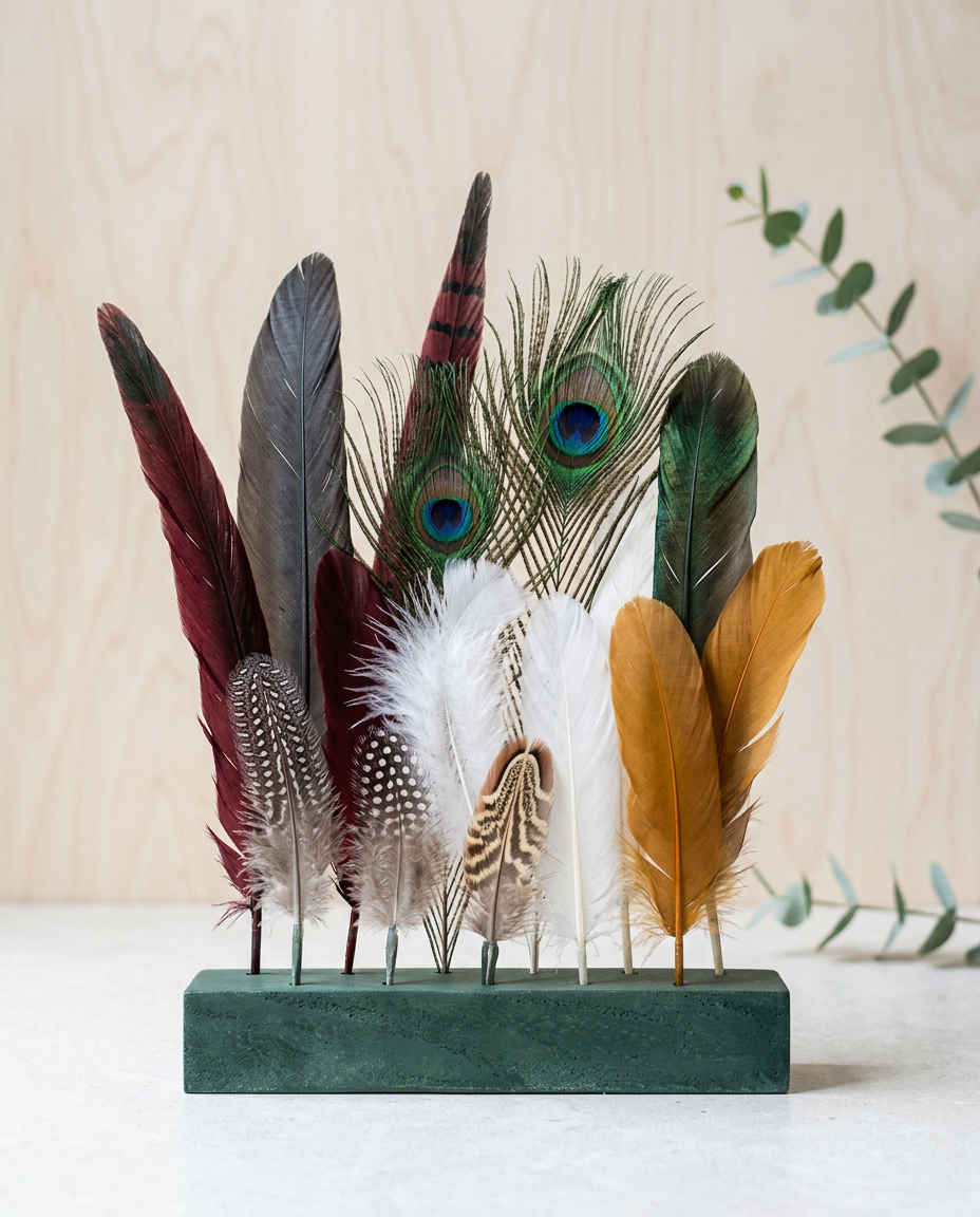 Concrete Dried Flower or Feather Display Bar