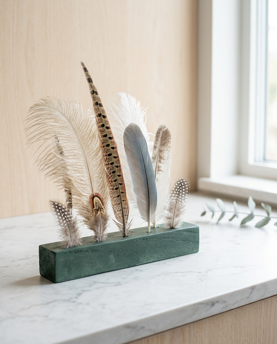 Concrete Dried Flower or Feather Display Bar