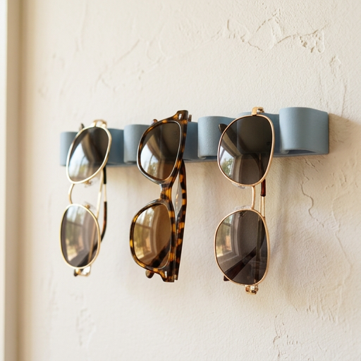 Sunglasses Holder Wall Mount, 3D Printed Glasses Organizer, Wall Mounted Eyewear Rack