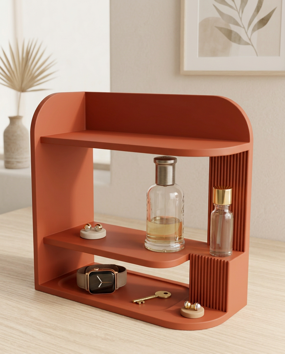 3D Printed Perfume Shelf, Vanity Organizer, Perfume Display Stand, Bathroom Counter Shelf
