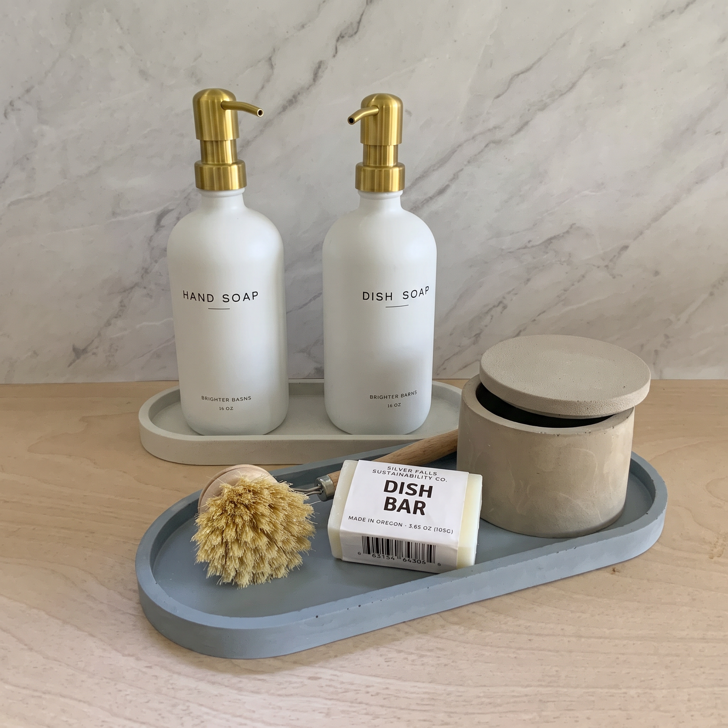 XL Concrete Catch All Tray - Handmade Cement Decorative Tray for Entryway, Coffee Table, Bathroom & Bedside Organization
